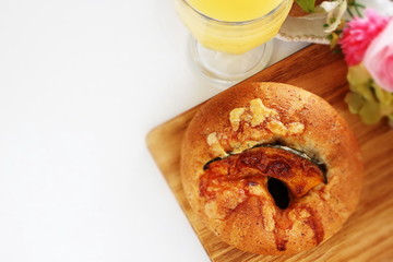Pumpkin and cheese bread for vegetable bun breakfast