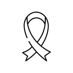 charity ribbon icon, line style