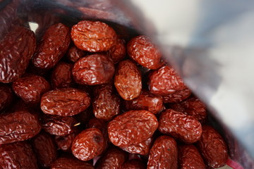 red dates in a bag