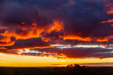 Fiery sunset in Eastern Bay of Plenty, New Zealand