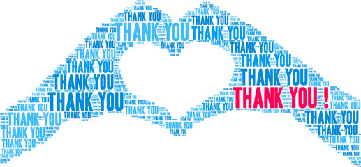 Thank You animated word cloud on a white background. 