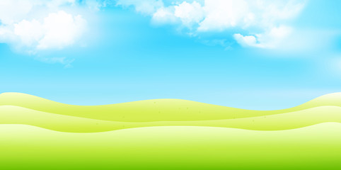 Obraz premium 新緑 草原 空 背景 