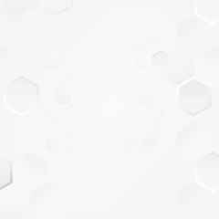 Abstract geometric or isometric tile honeycomb texture white and gray polygon or low poly vector technology concept background. EPS10 illustration style.