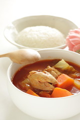 Thai cuisine, chicken and vegetable red curry