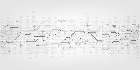 Fototapeta premium Vector technology in electronic circuit design.