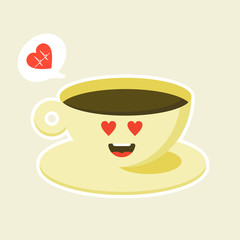 espresso, cafe, hot, isolated, cappuccino, cup, drink, smile, funny, mug, caffeine, cartoon, face, illustration, tea, white, character, cute, doodle, emotion, emoticon, love, happy, morning, beverage,
