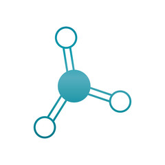 science molecule icon, gradient style