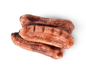 Dried bananas ,Dried fruit, Dried sweet isolated on white background