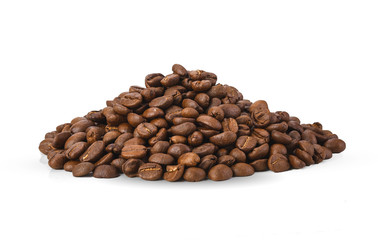 Coffee Beans isolated on white background area for copy space.