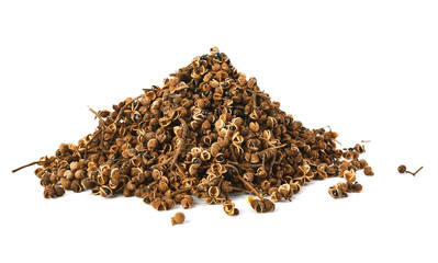 spices, Dry Zanthozylum limonella Alston on white background