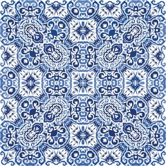 Ornamental azulejo portugal tiles decor.