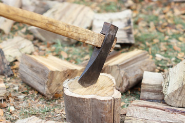 Ax wood firewood tree nature