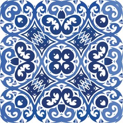 Portuguese ornamental azulejo ceramic.