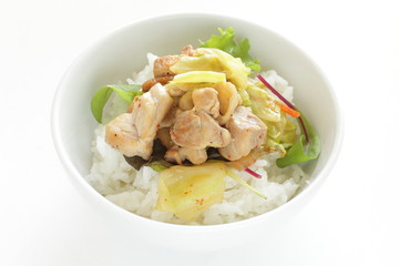 Cabbage, and celery with carrot on white background 