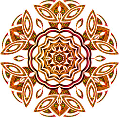 Mandalas for coloring book.Vector Beautiful Mandala.vector illustration in yellow green and pink color.