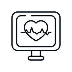 cardio monitor icon, line style