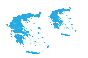 Map - Greece Couple Set , Map of Greece,Vector illustration eps 10.