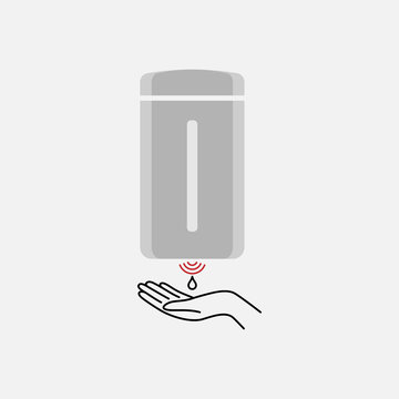 Sensor Soap Dispenser. Vector Simple Modern Icon Design Illustration.