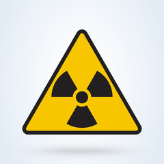 Radioactive contamination in the triangle sign. Danger symbol. Vector illustration