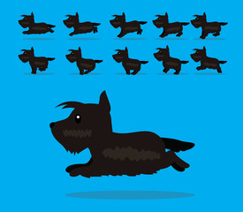 Animal Animation Sequence Dog Scottish Terrier Cartoon Vector