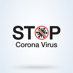 Stop Covid-19 Sign and Symbol.  No Infection and Stop Coronavirus. Vector illustration