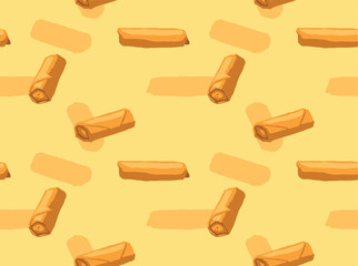 Spring Rolls Dim Sum Vector Seamless Background Wallpaper-01