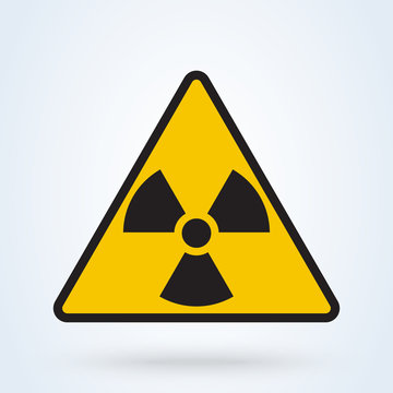 Radioactive contamination in the triangle sign. Danger symbol. Vector illustration