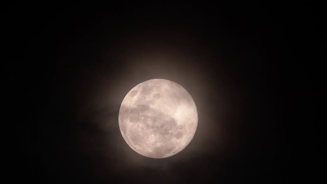 Super moon rise with light fog