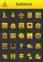 Modern Simple Set of balance Vector filled Icons