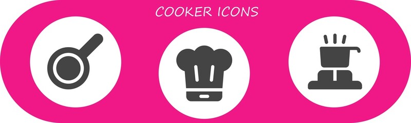 cooker icon set