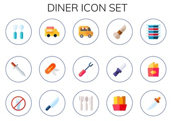 diner icon set