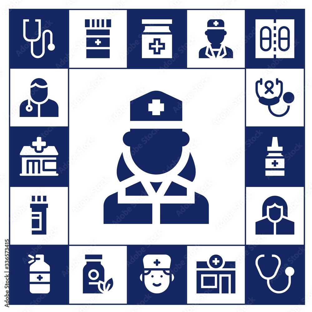 Canvas Prints nurse icon set