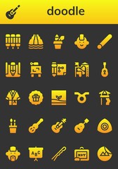 Modern Simple Set of doodle Vector filled Icons