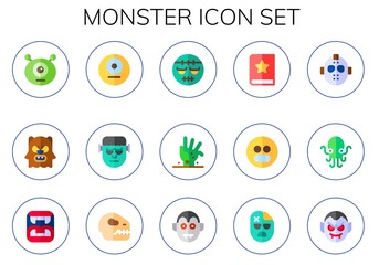 Modern Simple Set of monster Vector flat Icons