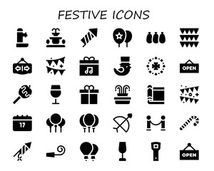 festive icon set