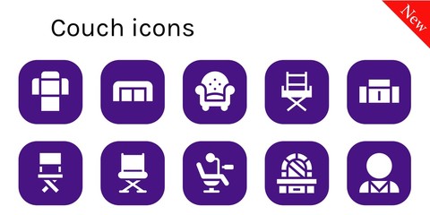 Modern Simple Set of couch Vector filled Icons