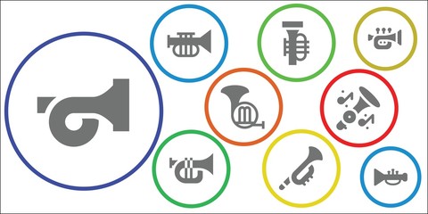 Modern Simple Set of brass Vector filled Icons