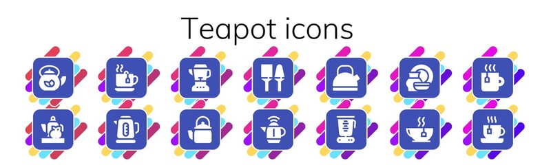 teapot icon set