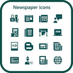 Modern Simple Set of newspaper Vector filled Icons