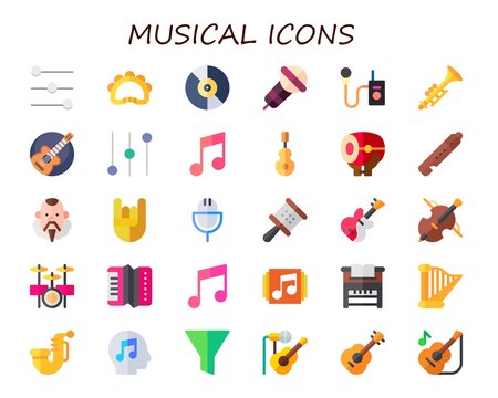 Modern Simple Set of musical Vector flat Icons