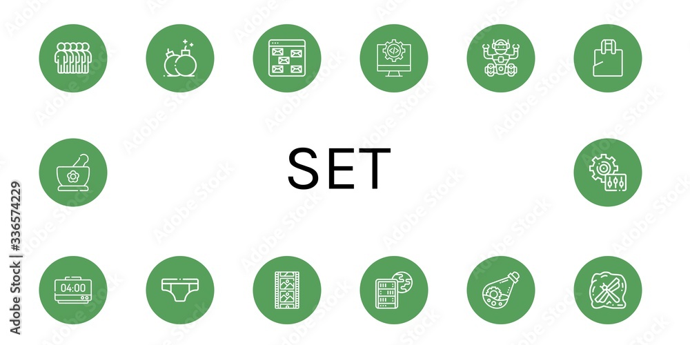Poster set simple icons set