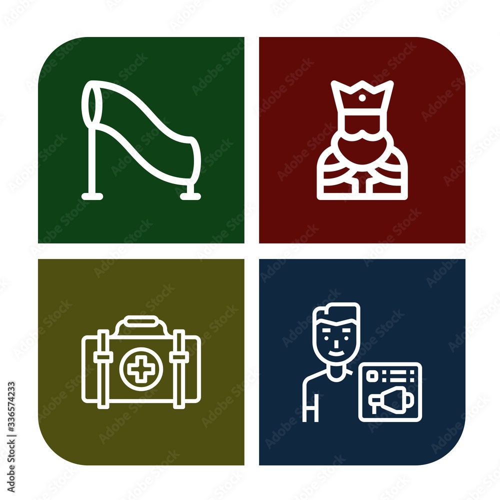 Poster design simple icons set