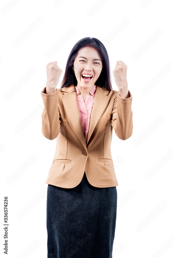 Sticker Asian businesswoman with a happy expression