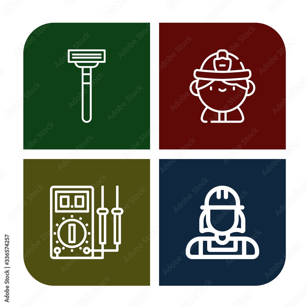 Poster tool simple icons set