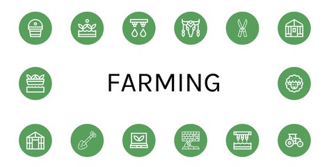farming simple icons set