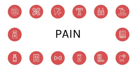 pain simple icons set