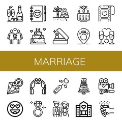 marriage icon set