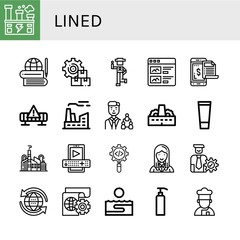 Set of lined icons