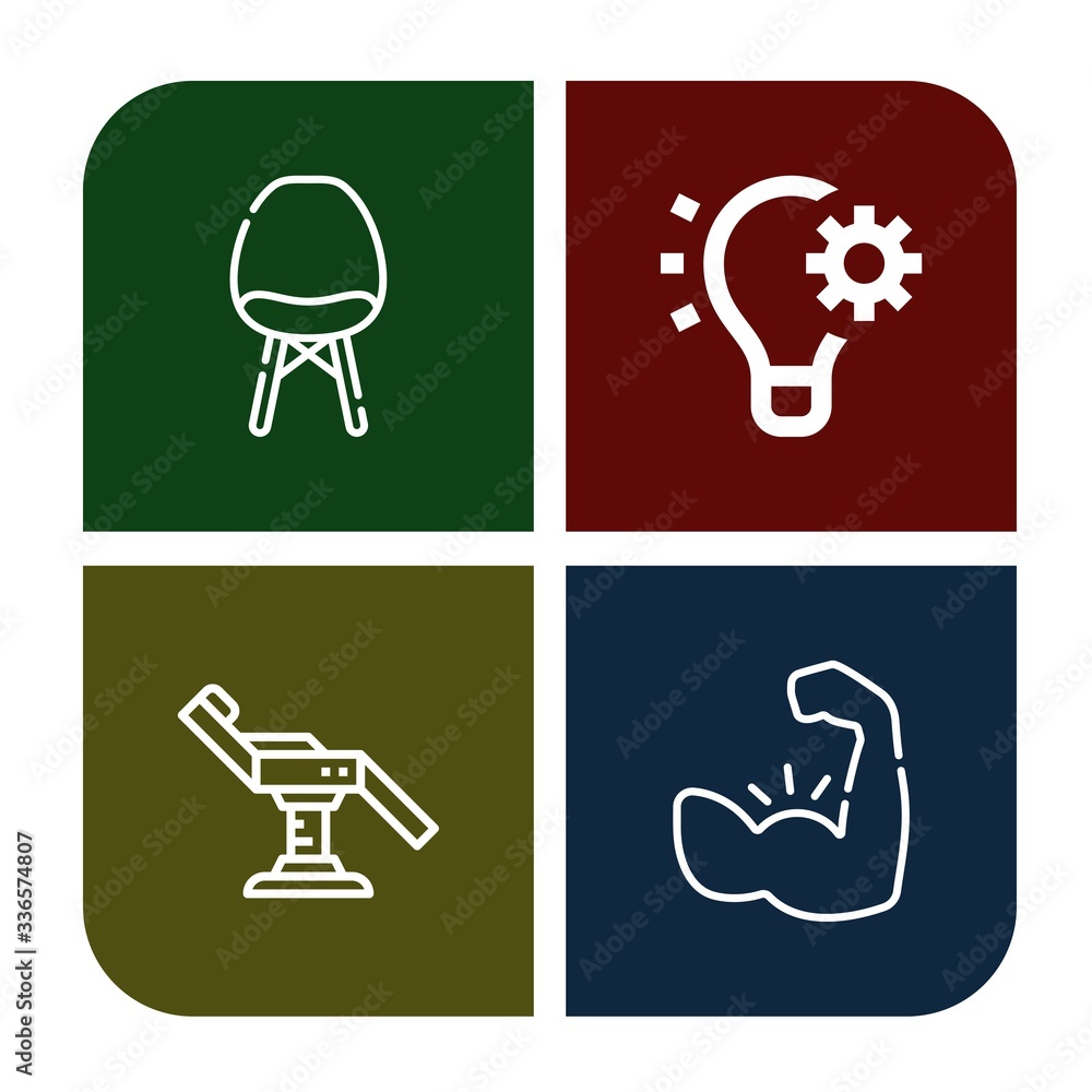 Poster arm simple icons set