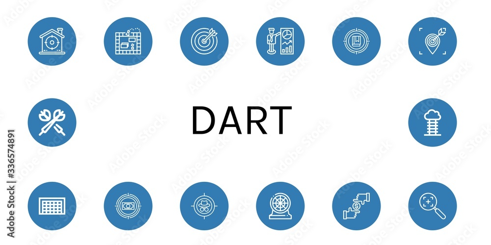 Poster dart simple icons set